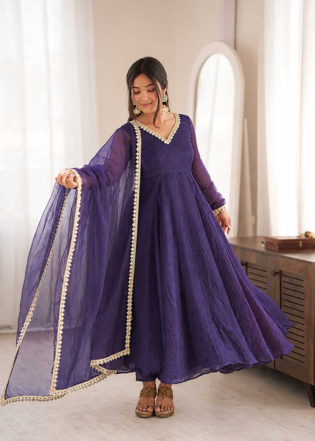 Crush Silk Party Gown