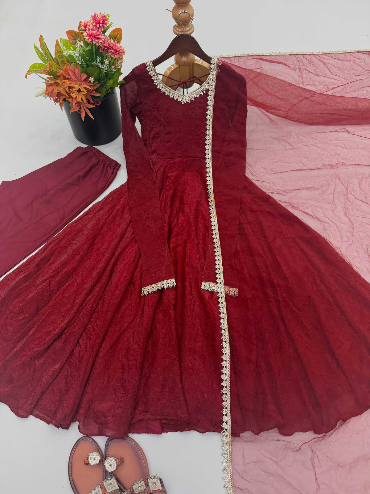 Crush Silk Party Gown