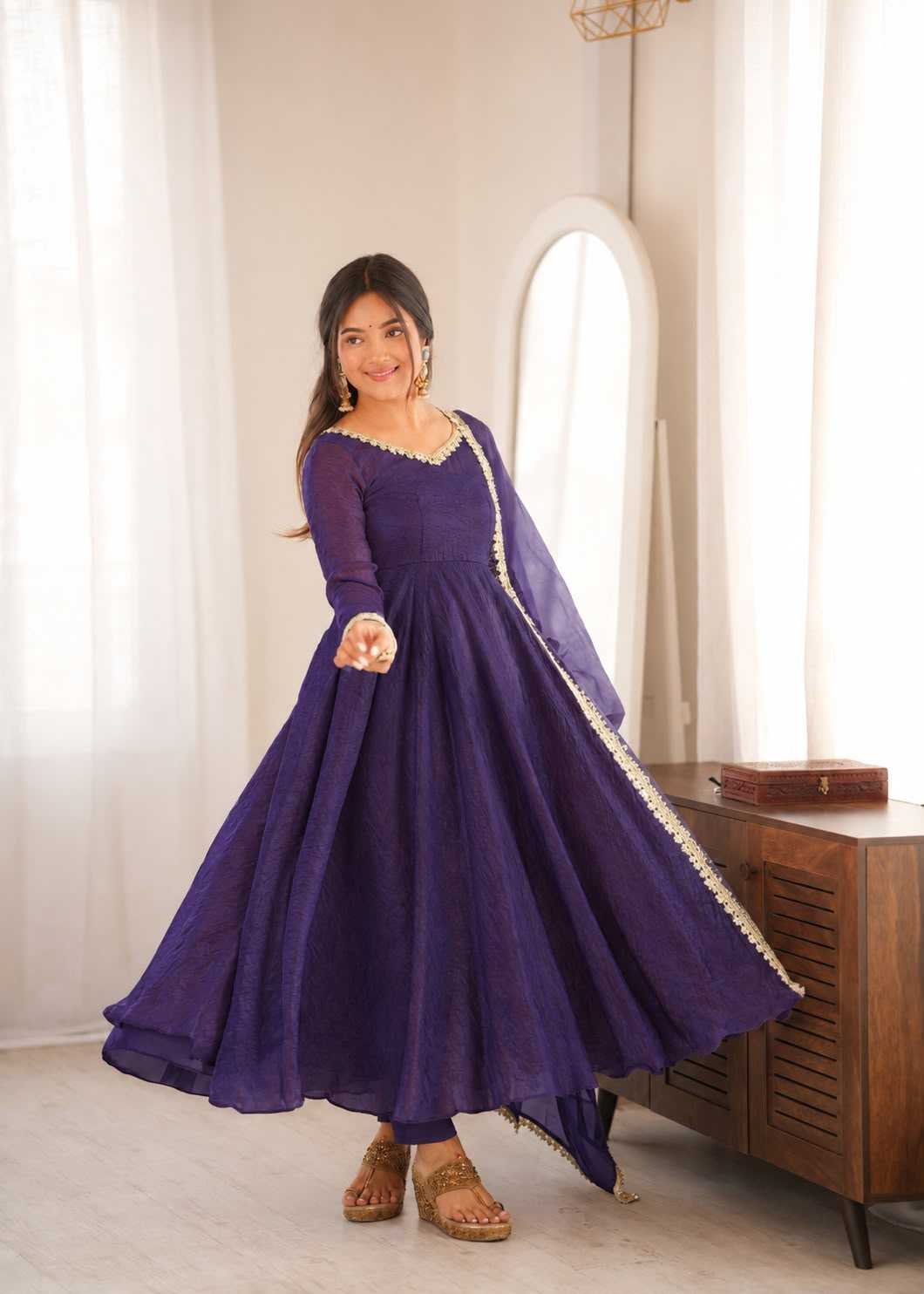 Crush Silk Party Gown