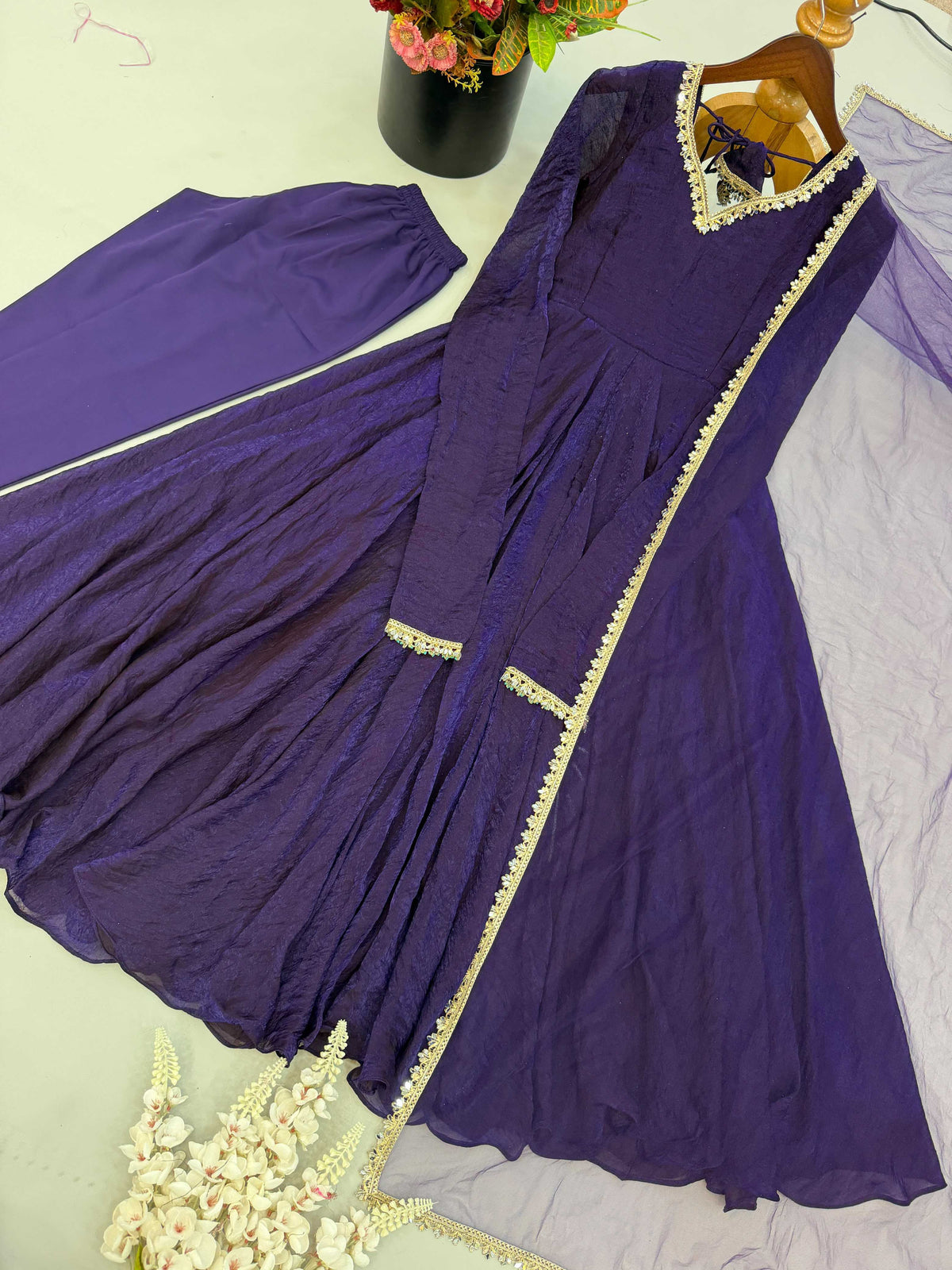 Crush Silk Party Gown