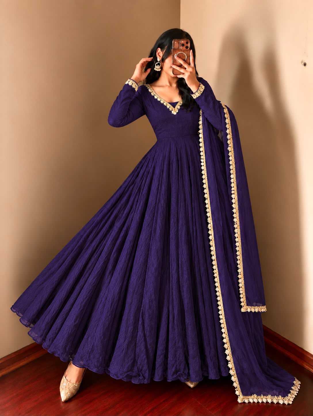 Crush Silk Party Gown