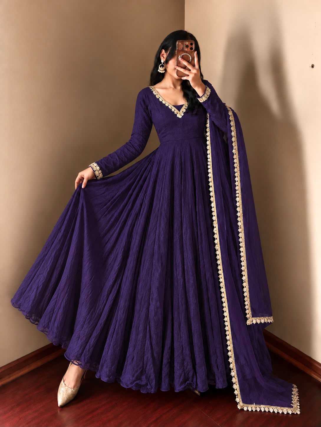 Crush Silk Party Gown