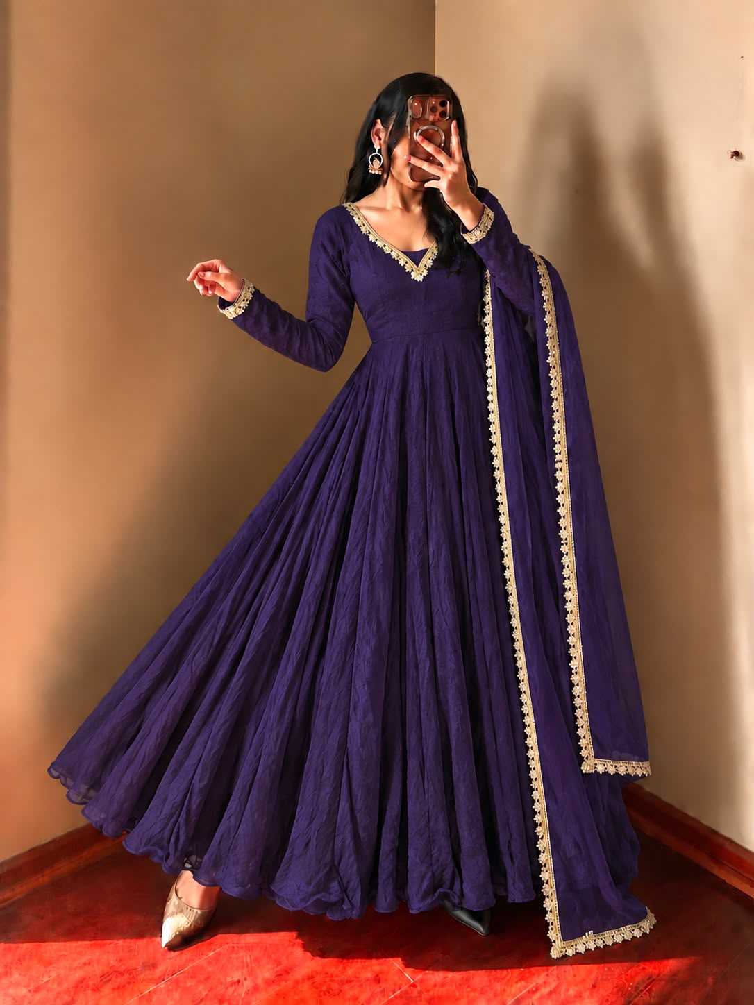 Crush Silk Party Gown