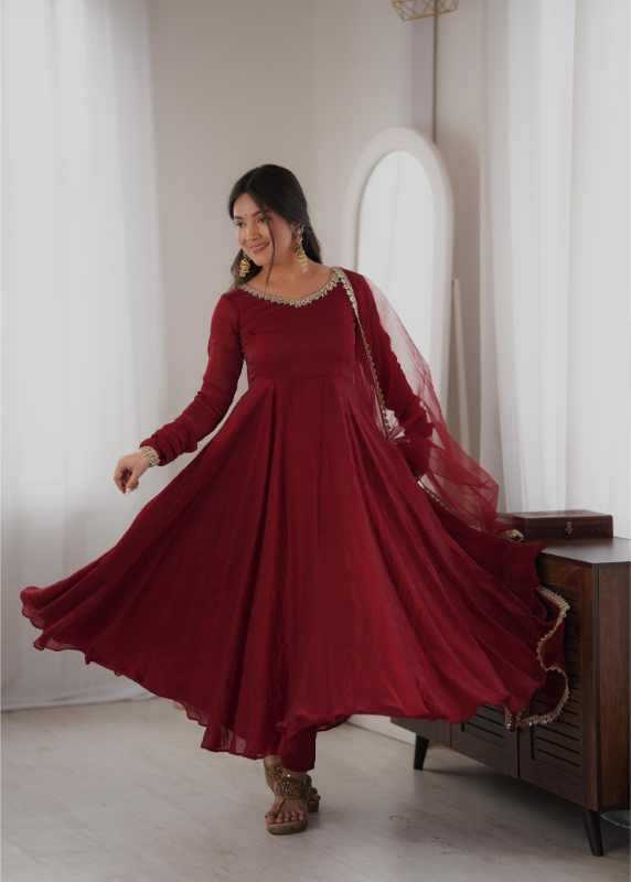 Crush Silk Party Gown