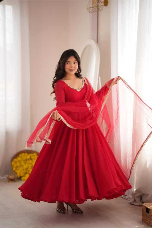 Crush Silk Party Gown