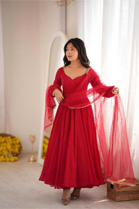 Crush Silk Party Gown