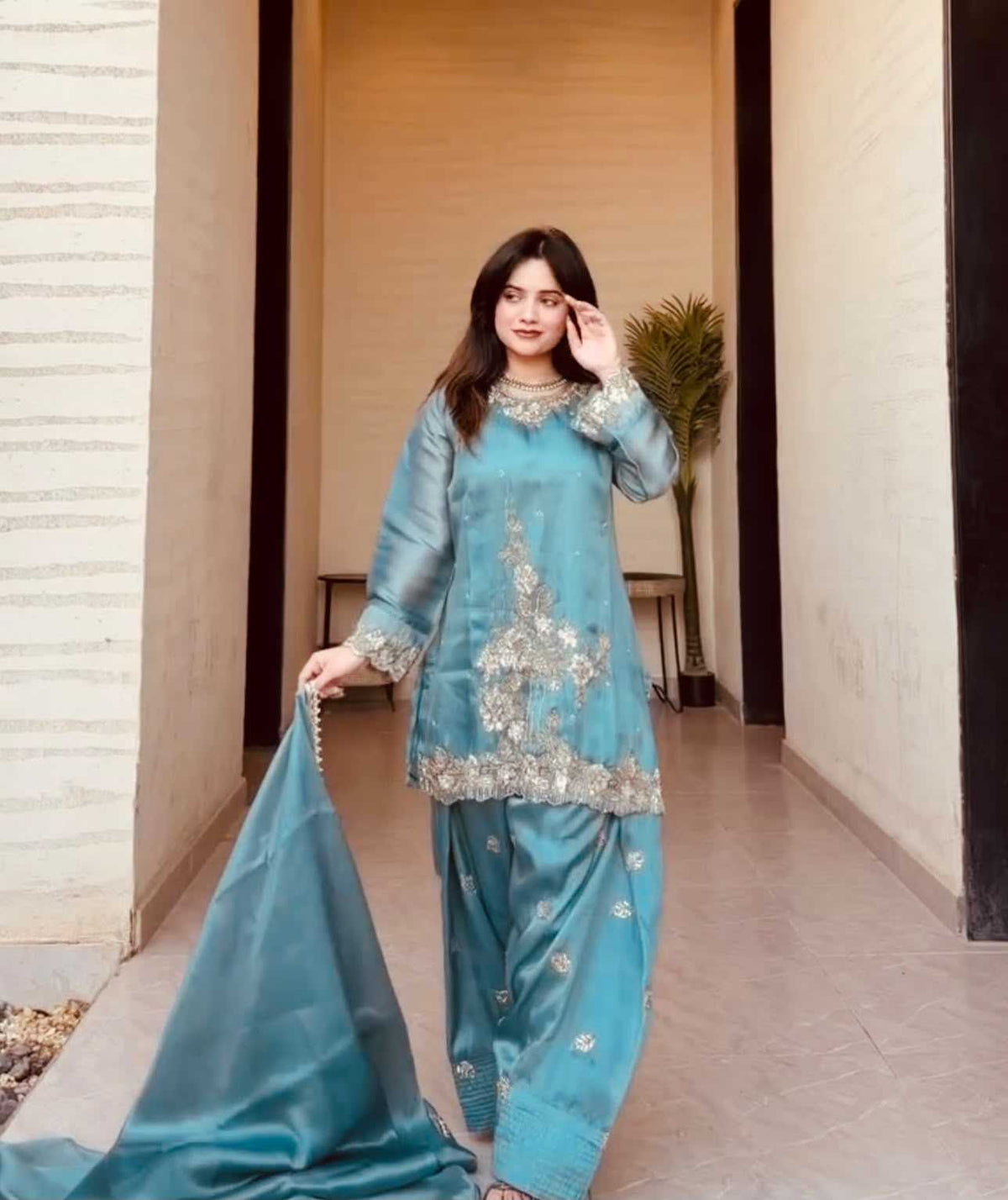 Soft Silk Embroidery Suit