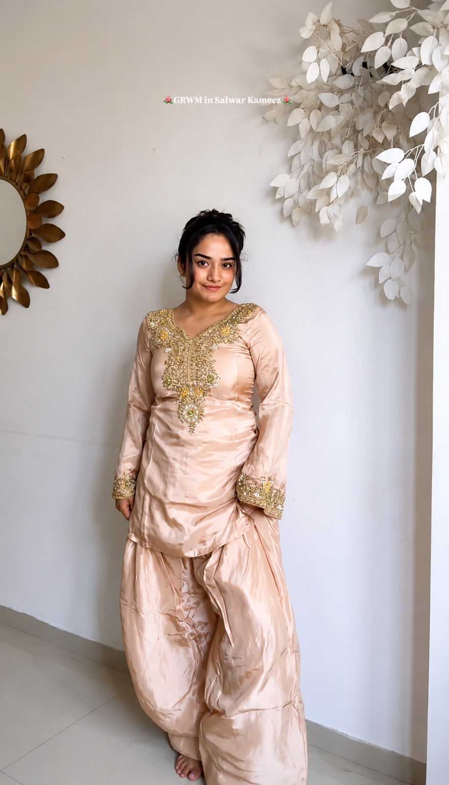 Satin Embroidery Suit