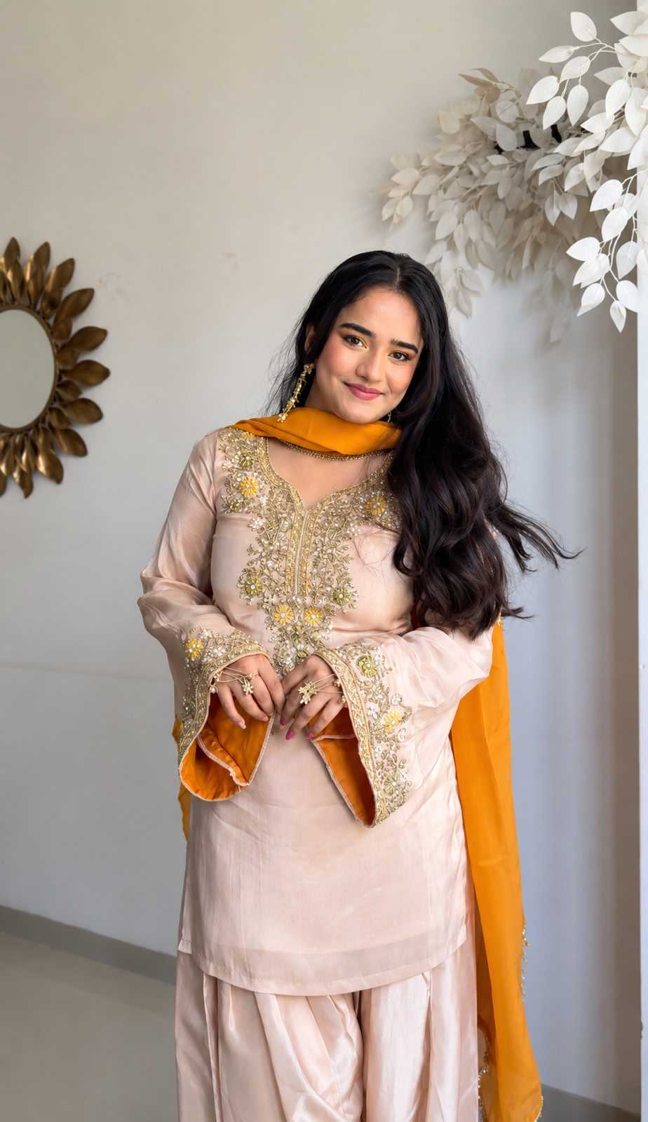Satin Embroidery Suit