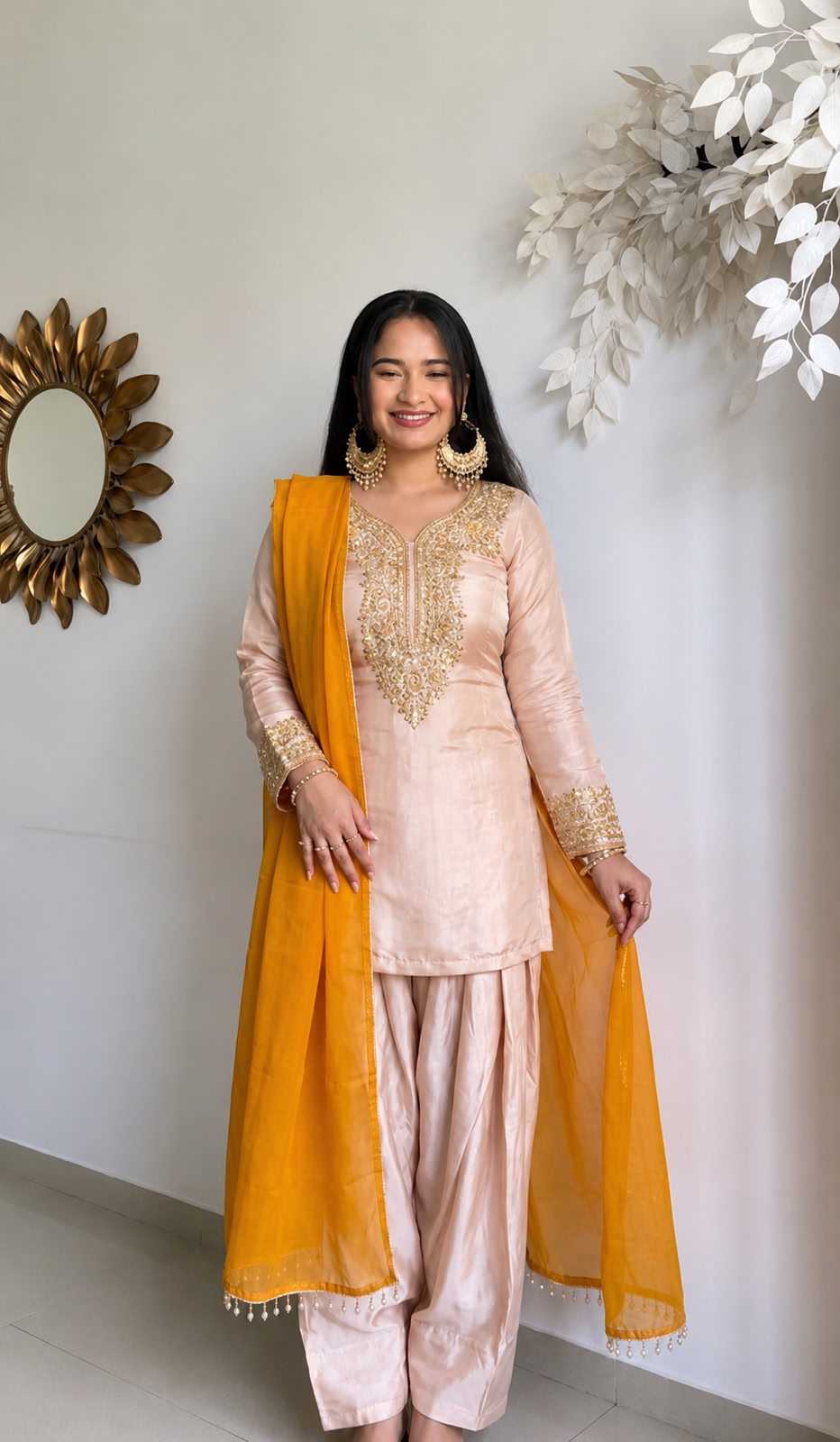 Satin Embroidery Suit