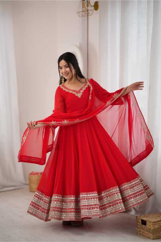 Georgette Embroidery Gown 549