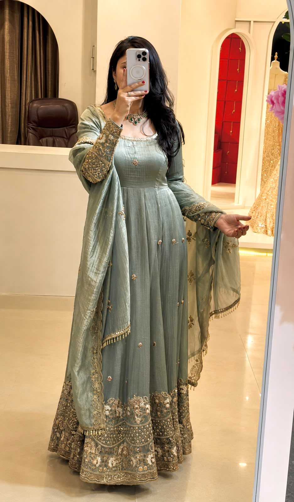 Cotton Embroidery Gown 550