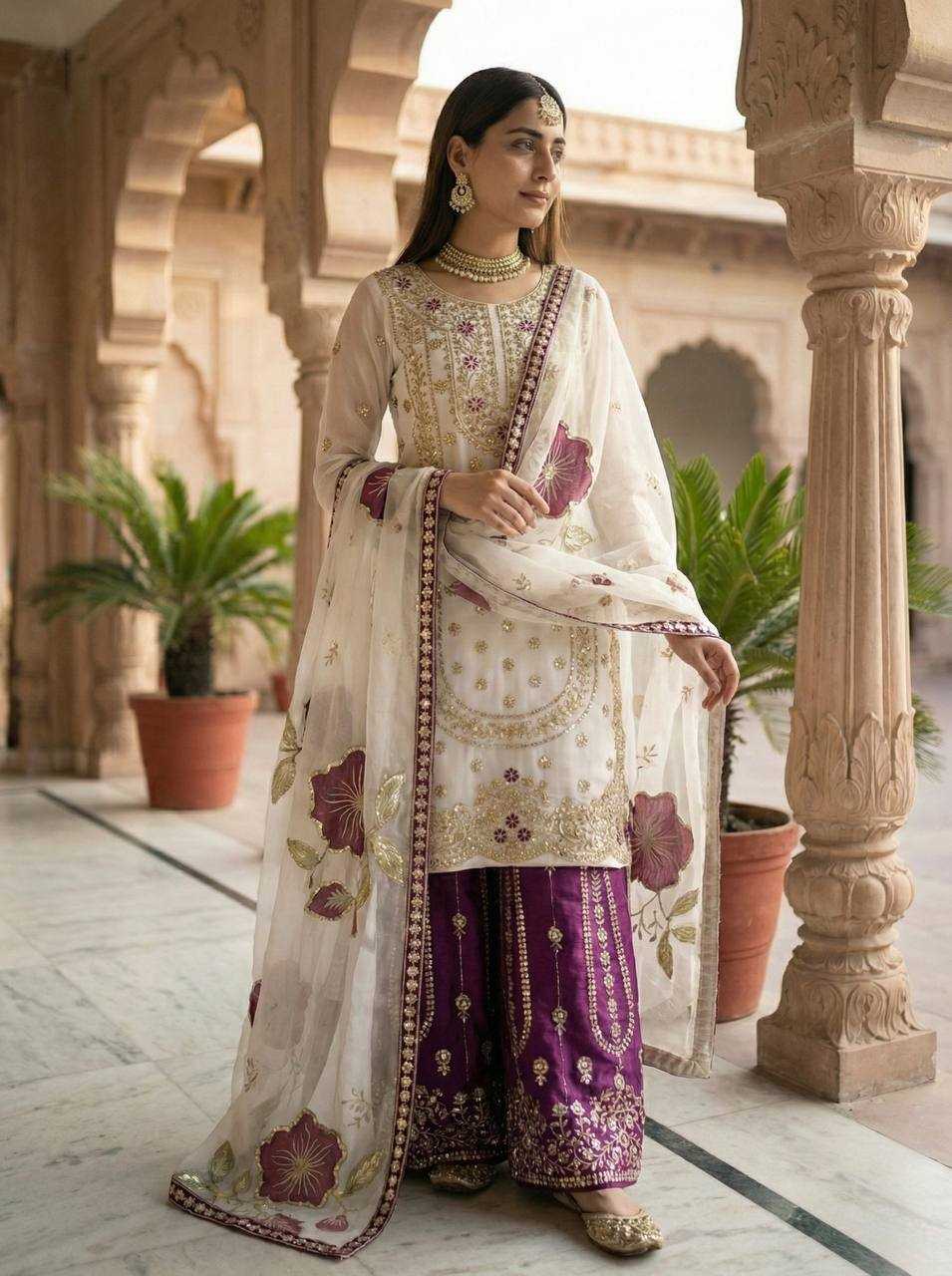Silk Embroidery Suit