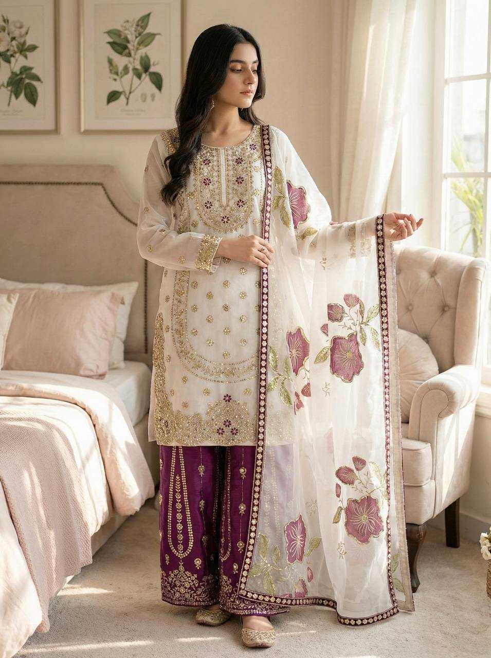 Silk Embroidery Suit