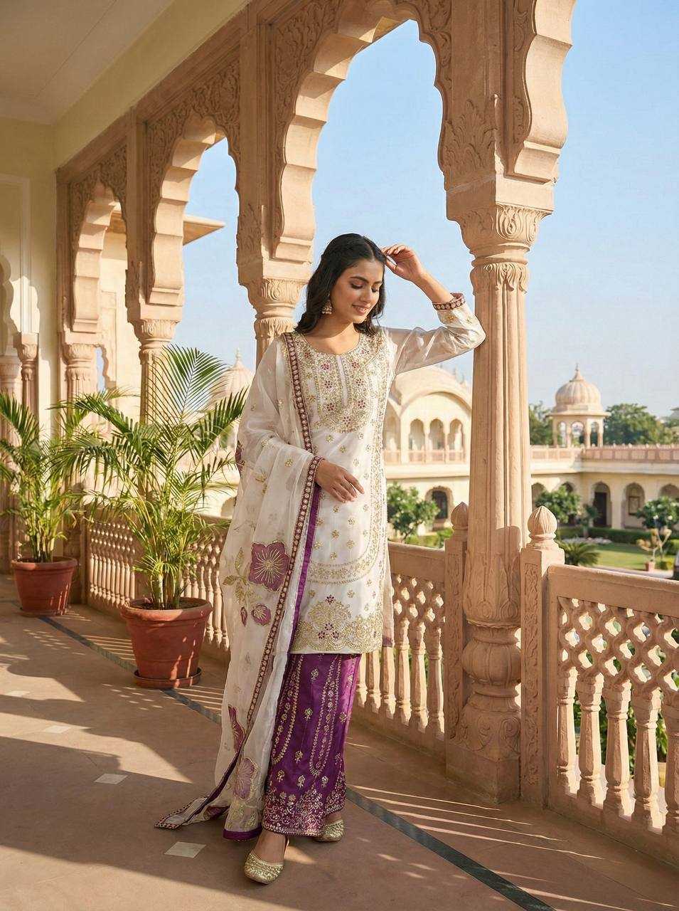Silk Embroidery Suit