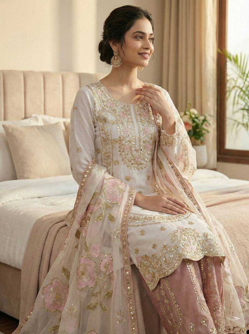Silk Embroidery Suit
