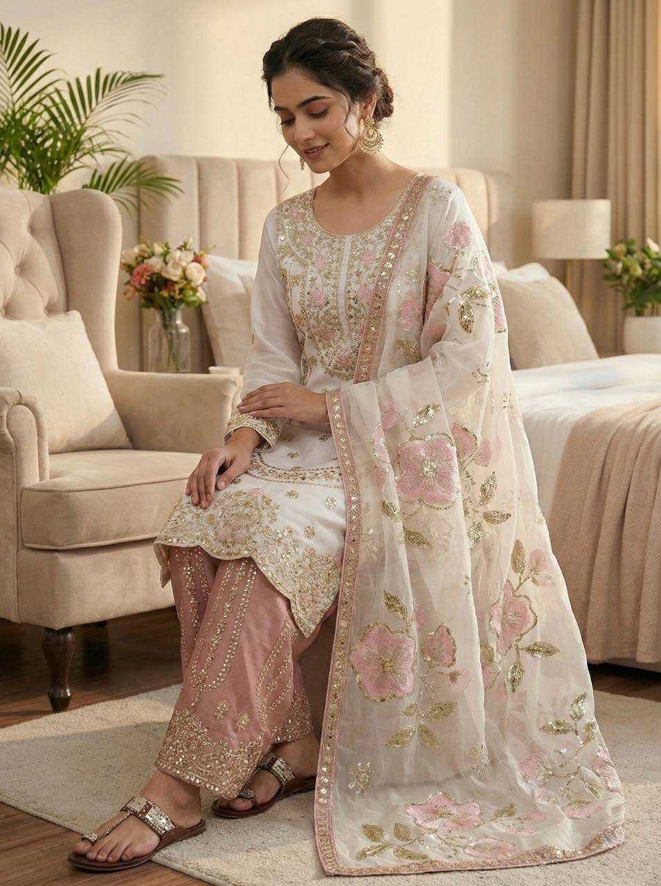 Silk Embroidery Suit