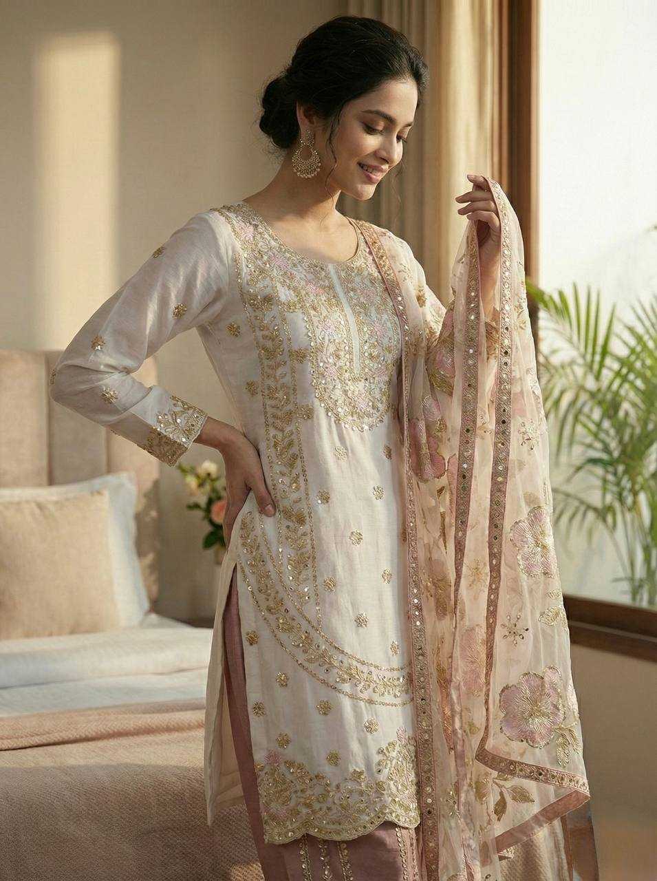 Silk Embroidery Suit