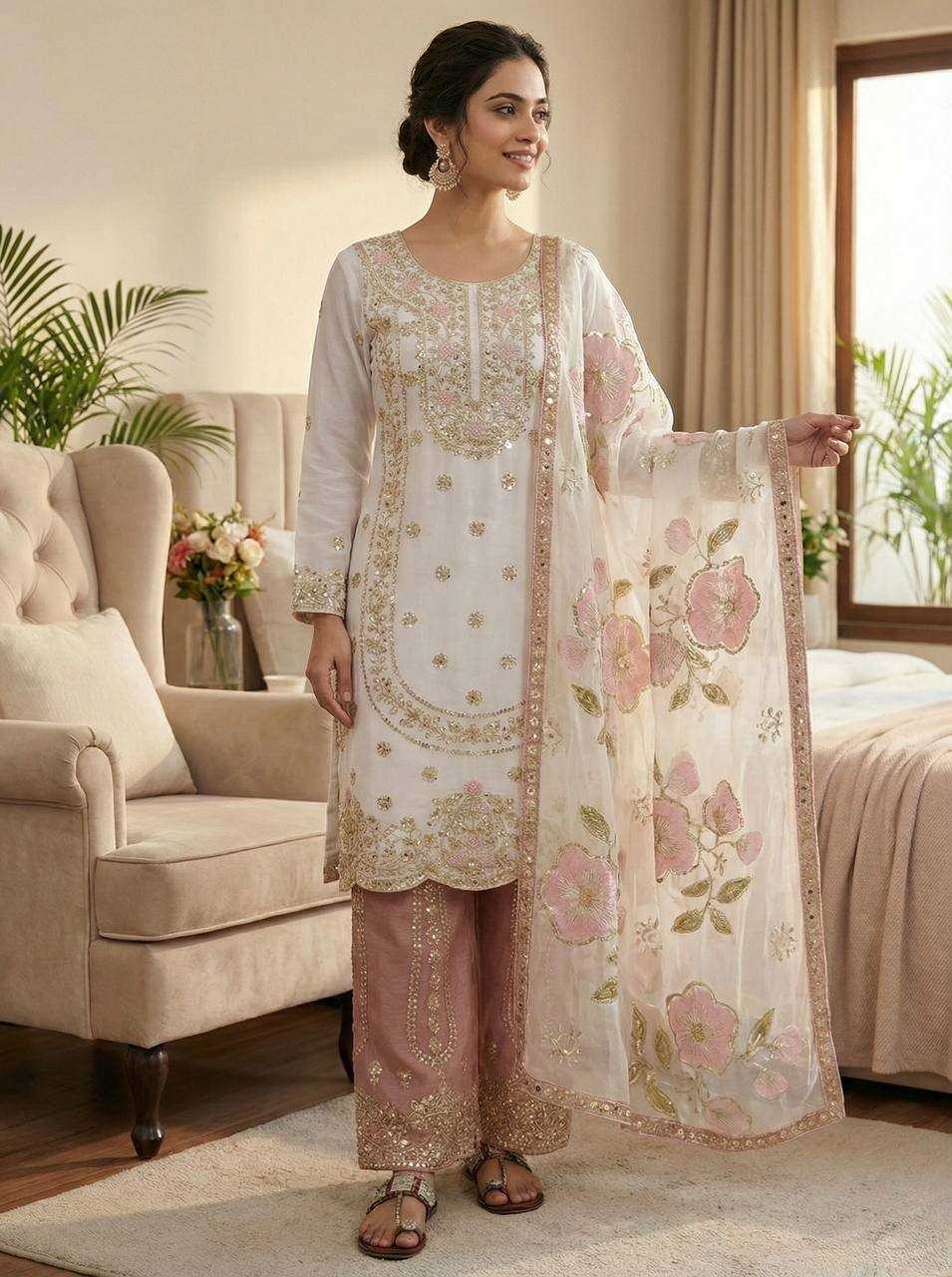 Silk Embroidery Suit