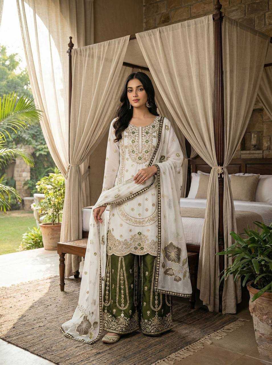 Silk Embroidery Suit