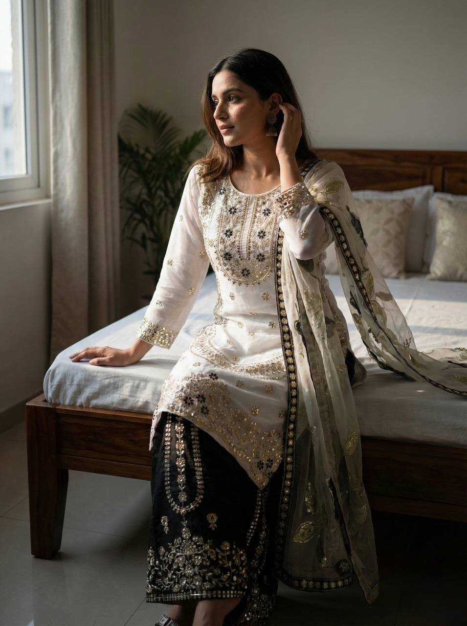 Silk Embroidery Suit