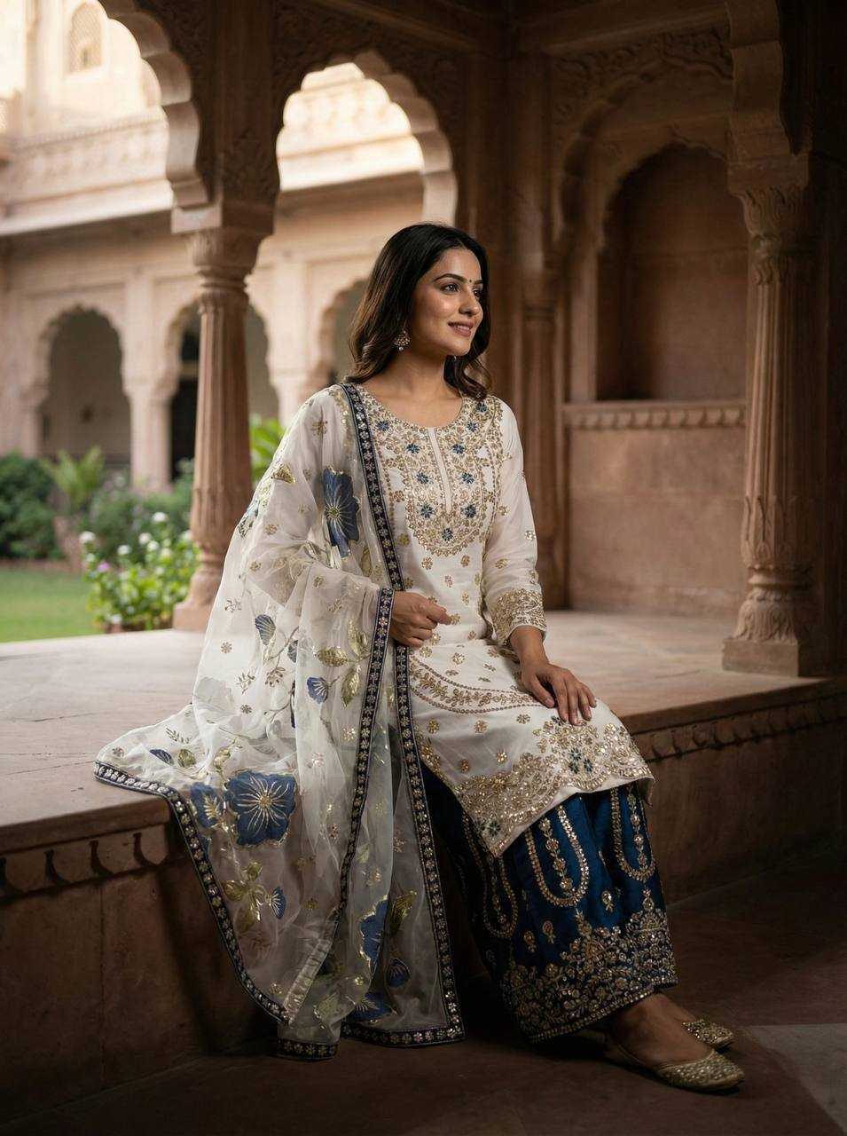 Silk Embroidery Suit