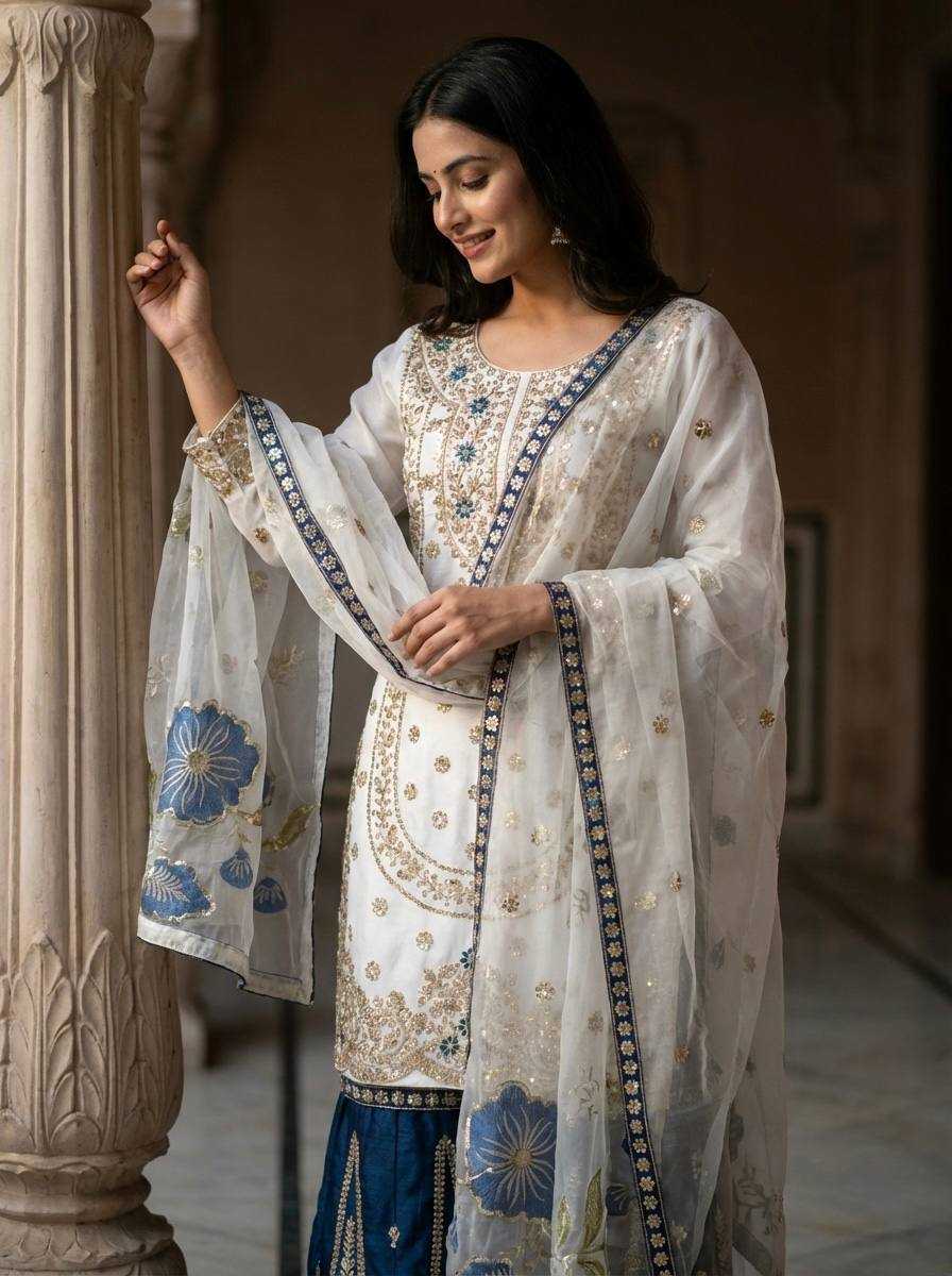 Silk Embroidery Suit