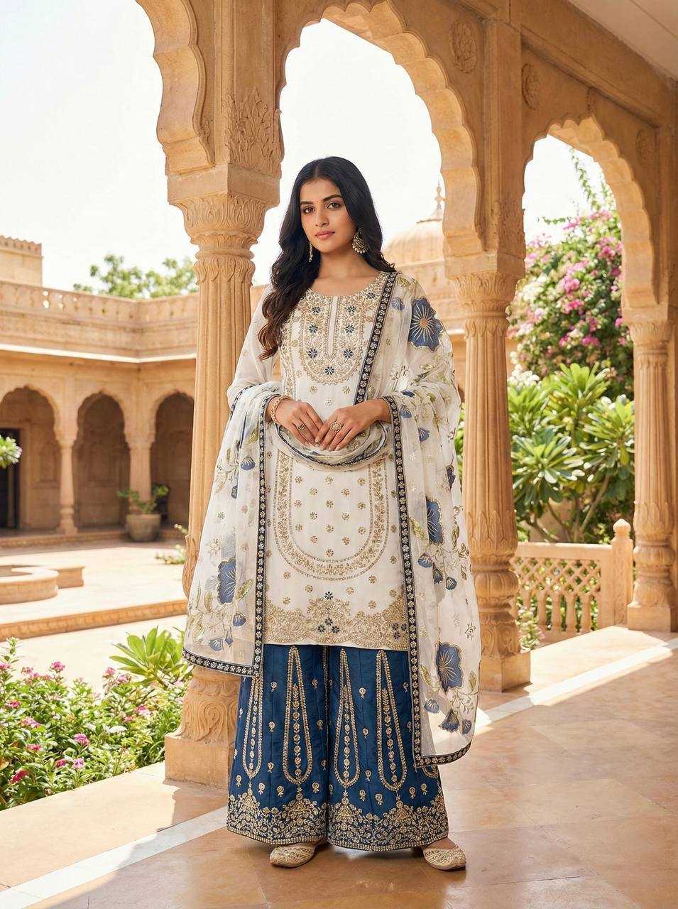 Silk Embroidery Suit