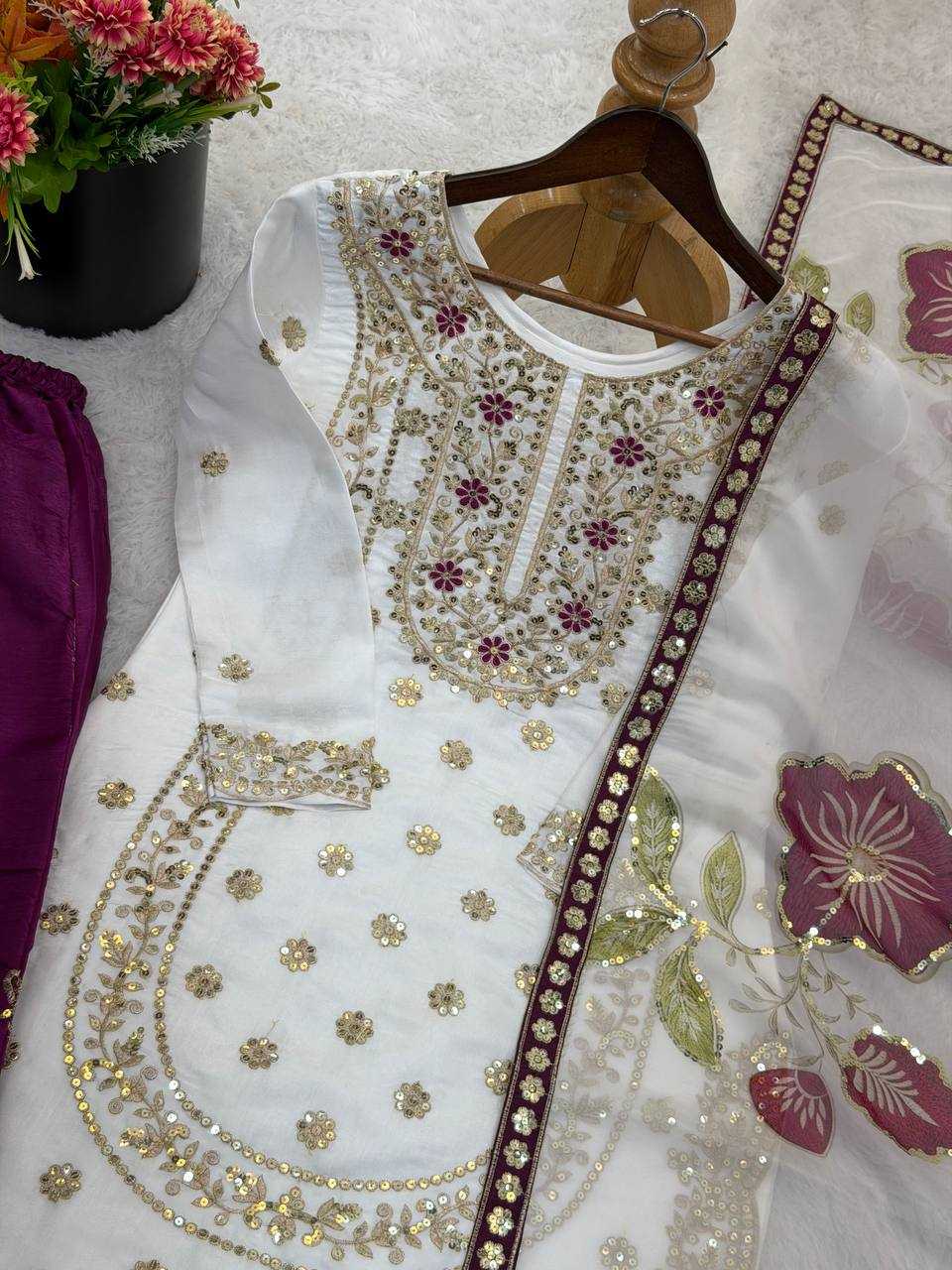 Silk Embroidery Suit
