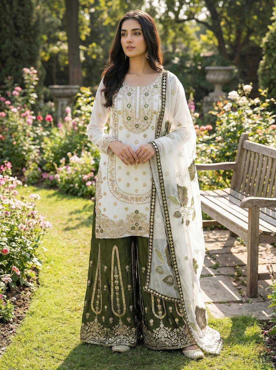 Silk Embroidery Suit