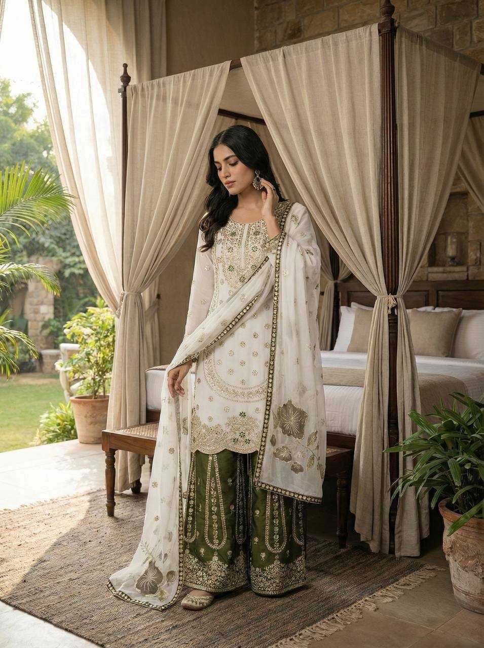 Silk Embroidery Suit