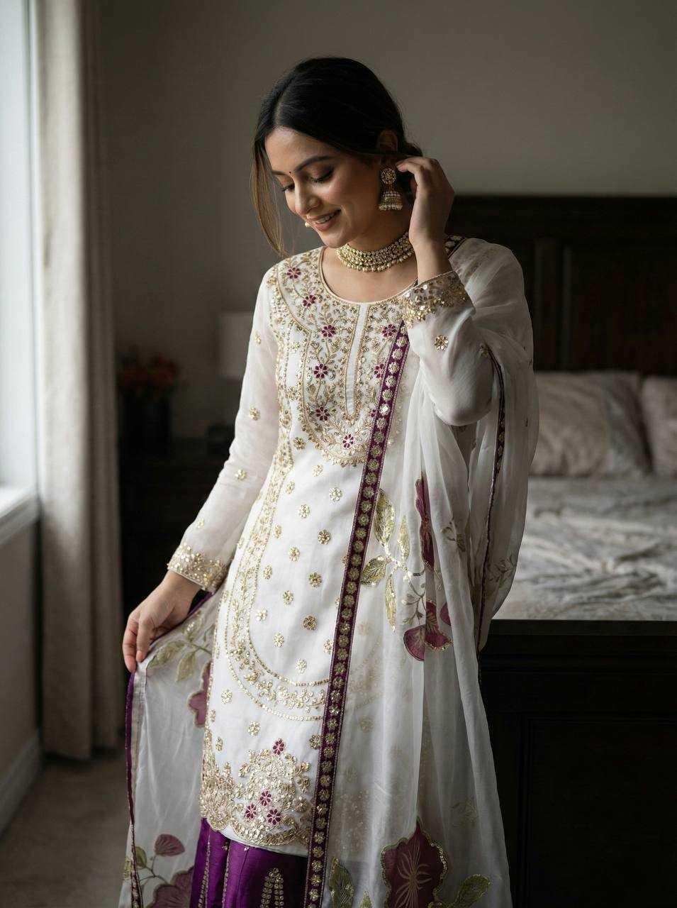 Silk Embroidery Suit