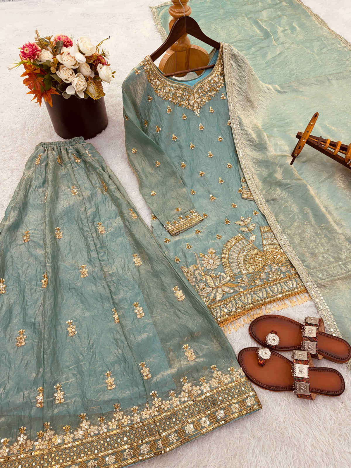 Pure Silk Sharara Salwar Suit 886