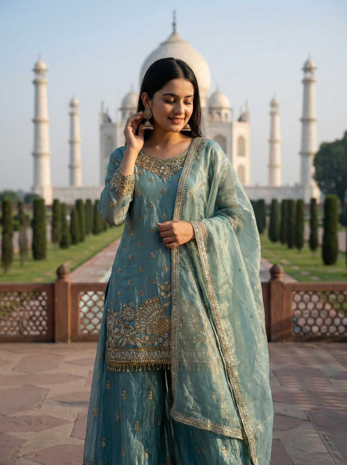 Pure Silk Sharara Salwar Suit 886