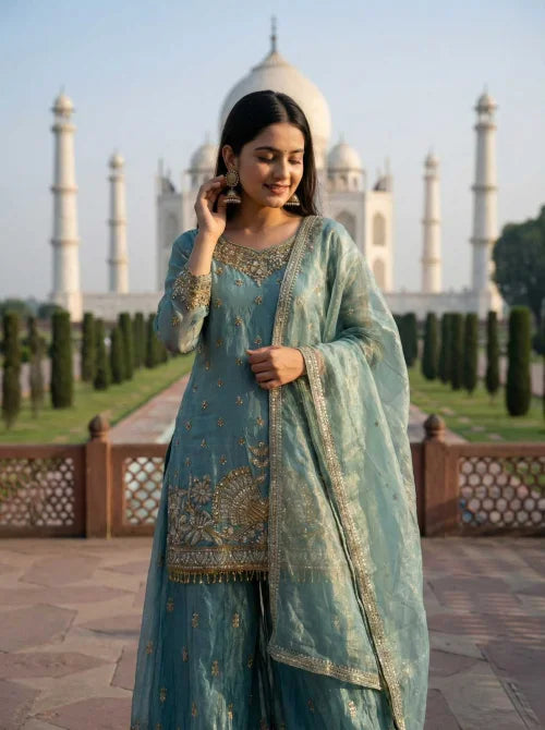 Pure Silk Sharara Salwar Suit 886