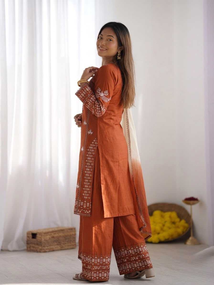 Cotton Embroidery Suit