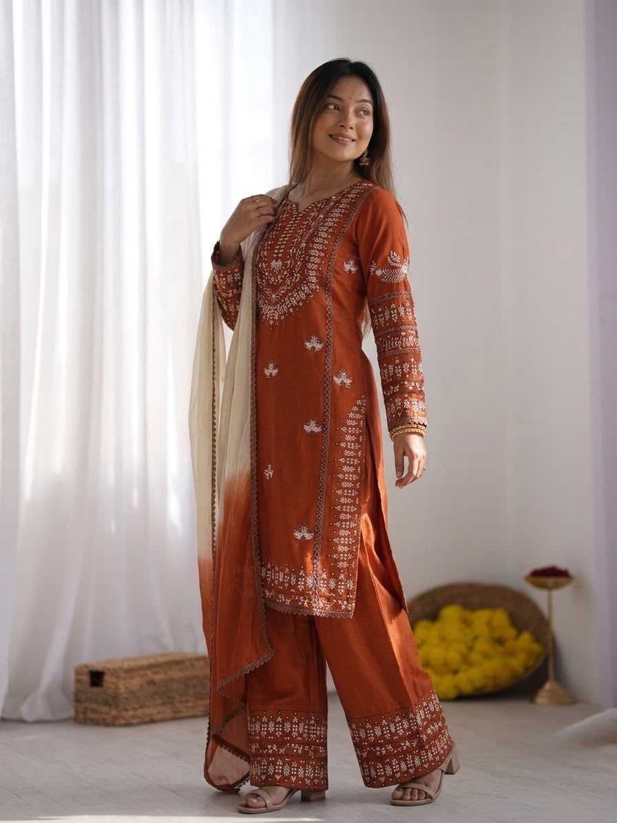 Cotton Embroidery Suit