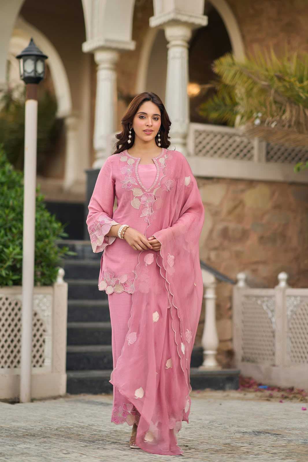 Satin Embroidery Suit