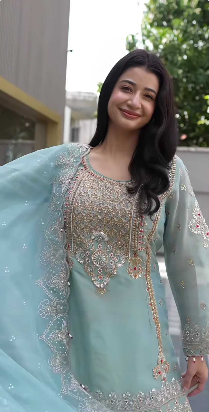 Faux Georgette Embroidery Suit