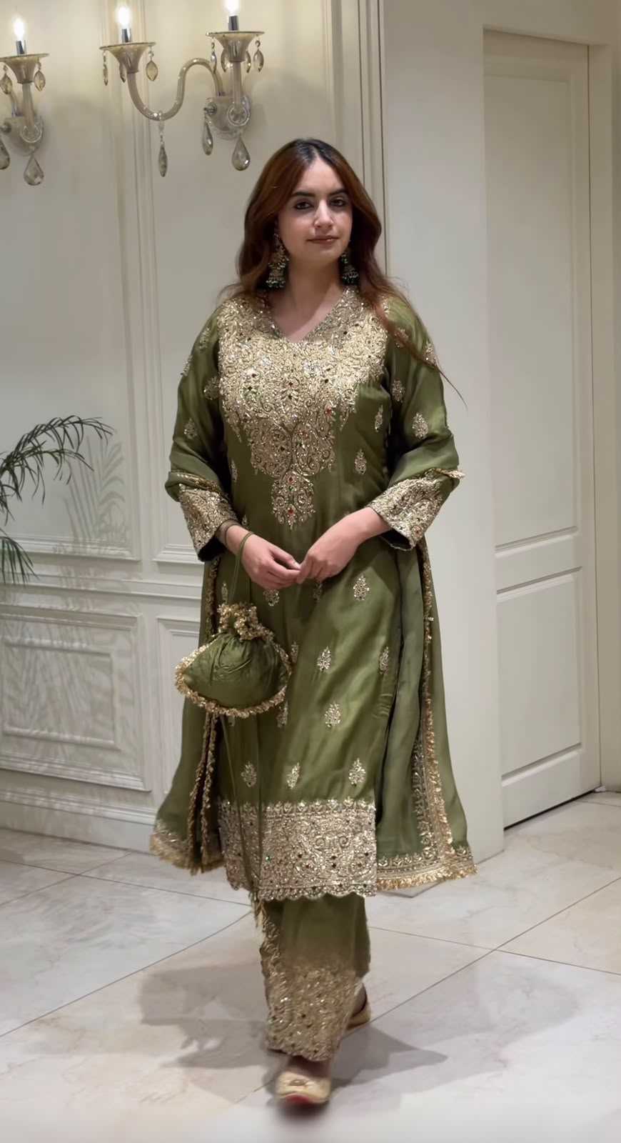 Heavy Roman Silk Embroidery Suit