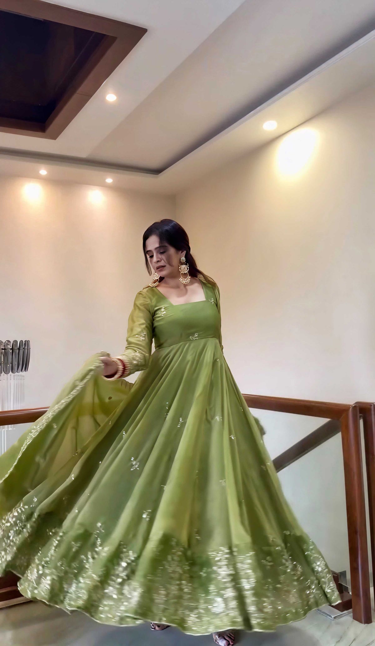 Pure Silk Embroidery Gown