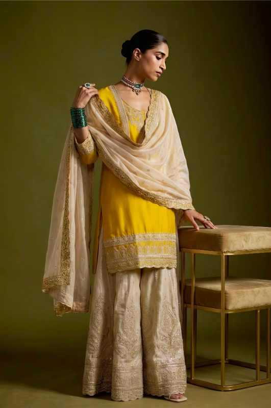 Chinon Silk Sharara Salwar Suit 908