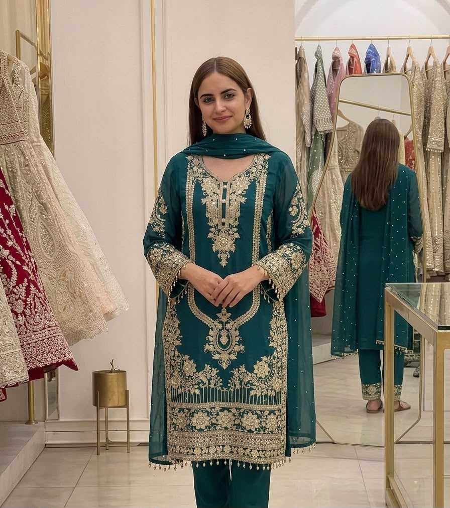 Faux Georgette Embroidery Suit JT-143640