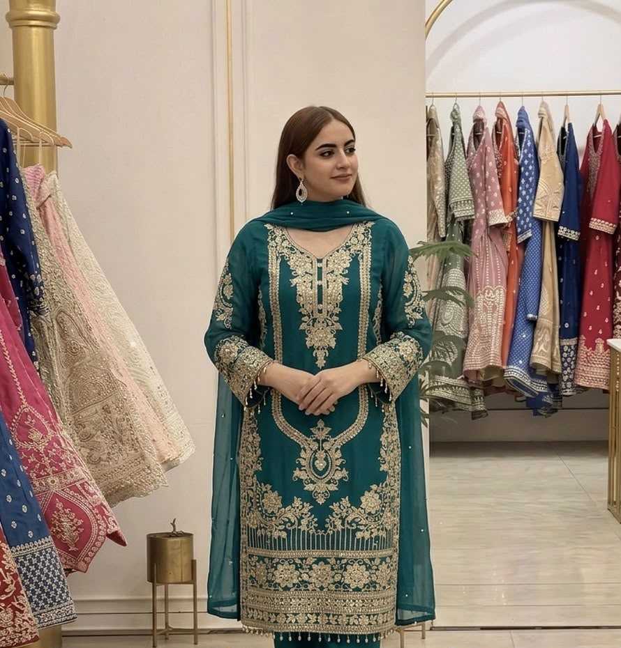 Faux Georgette Embroidery Suit JT-143640