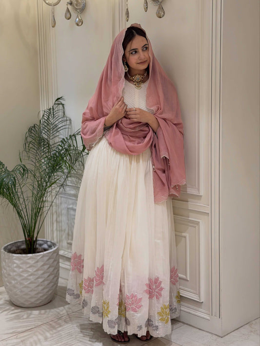 Faux Georgette Embroidery Gown 911