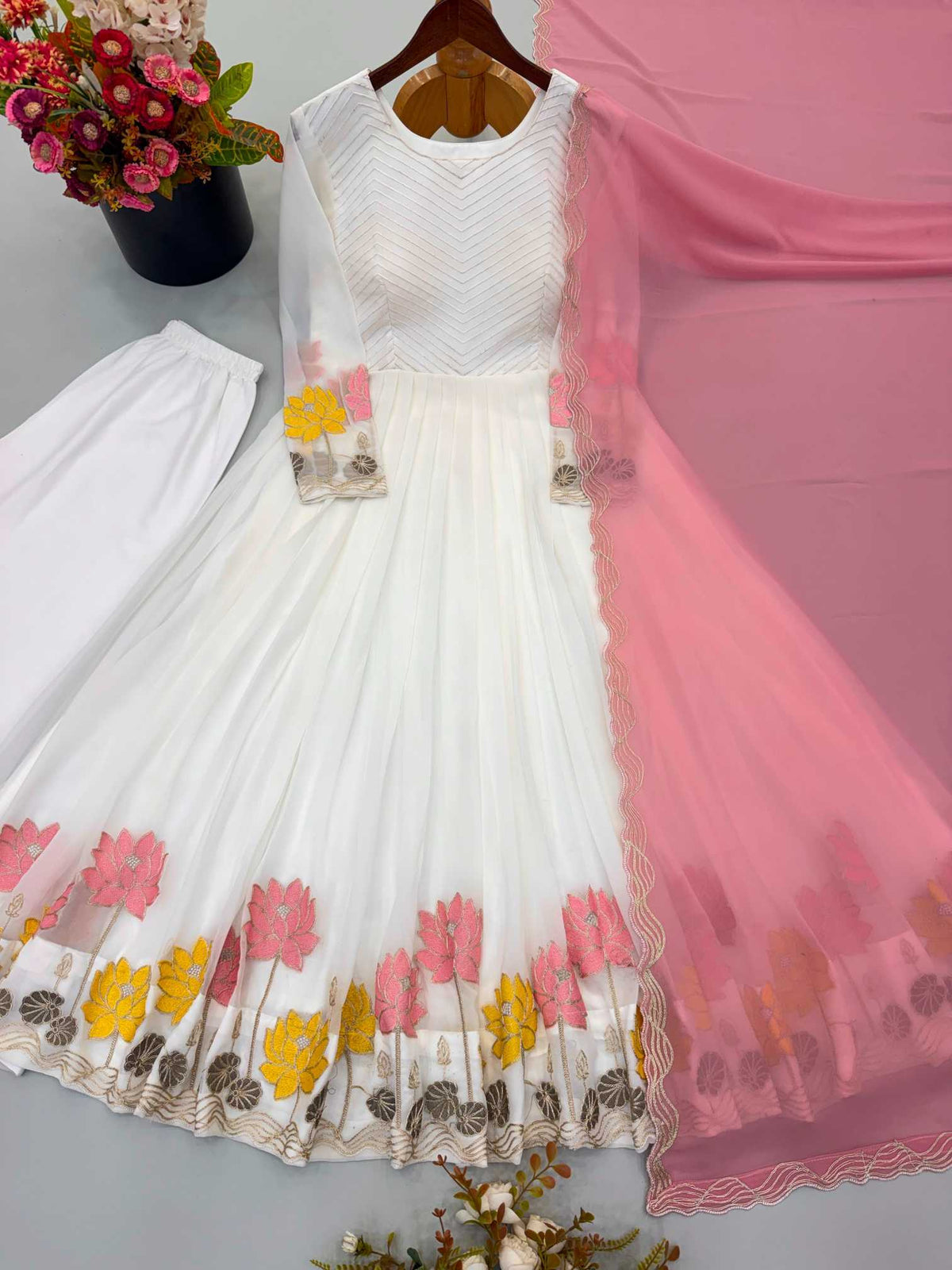 Faux Georgette Embroidery Suit