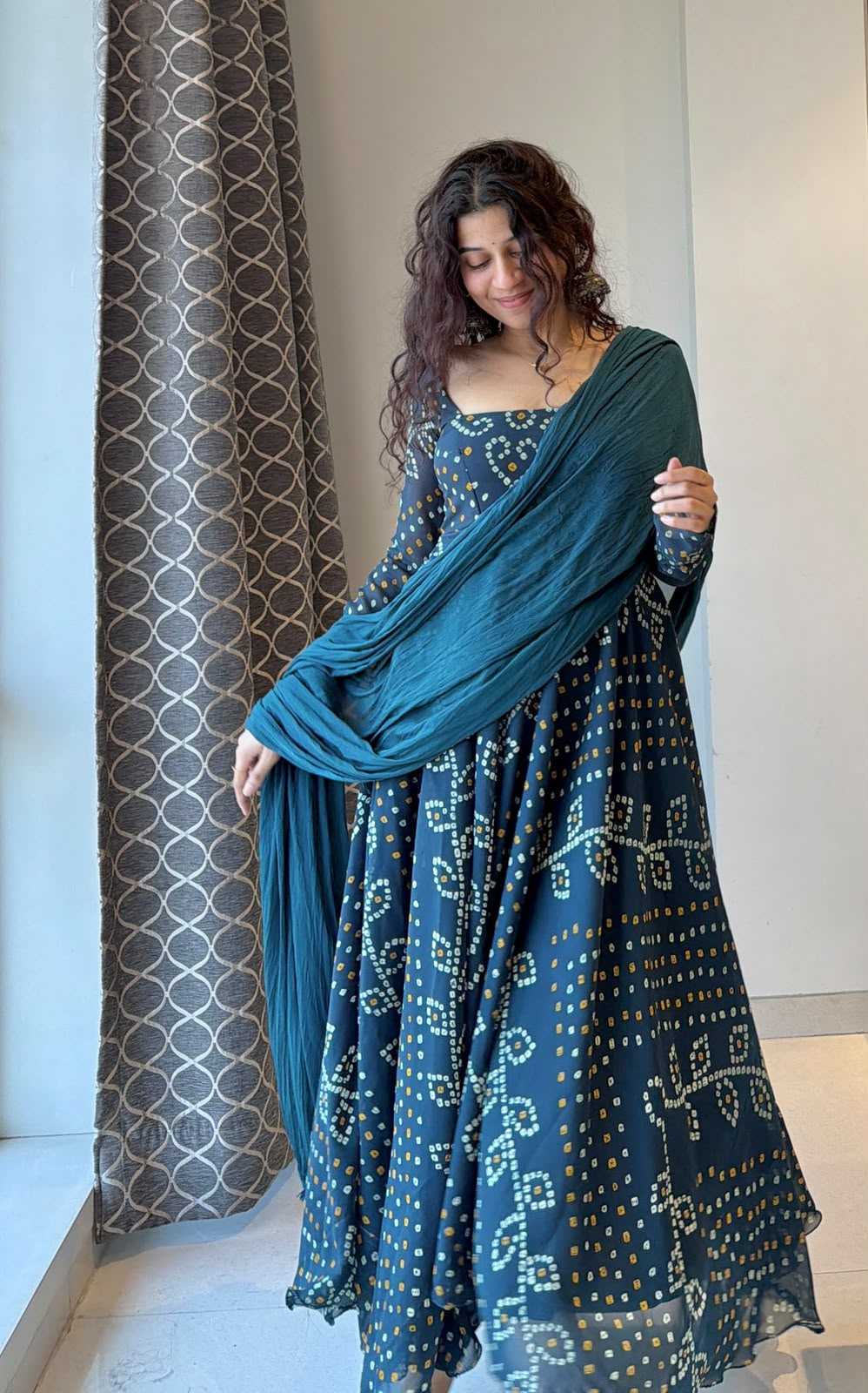 Faux Georgette Cotton Suit