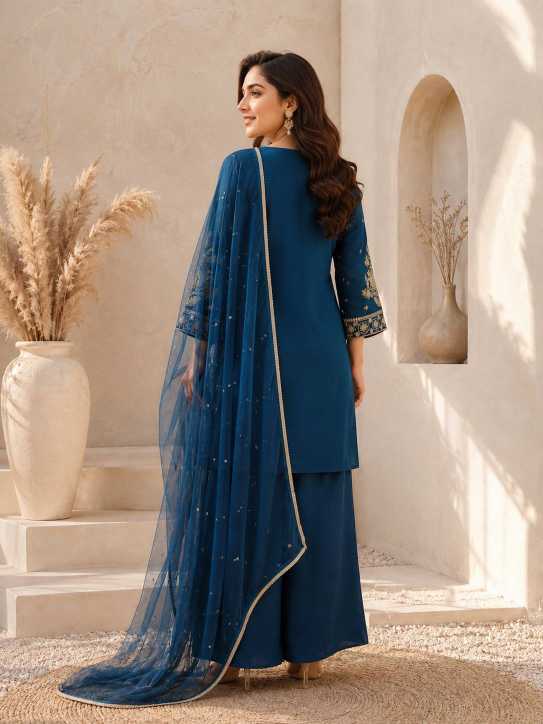 Heavy Roman Silk Embroidery Suit