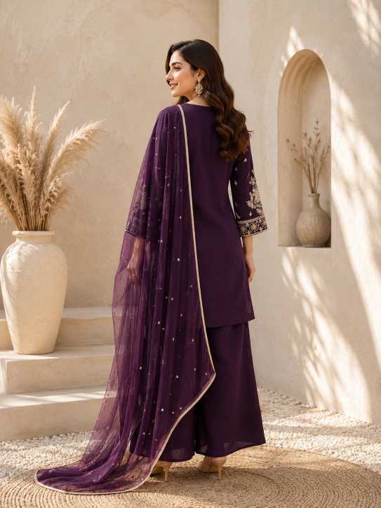 Heavy Roman Silk Embroidery Suit