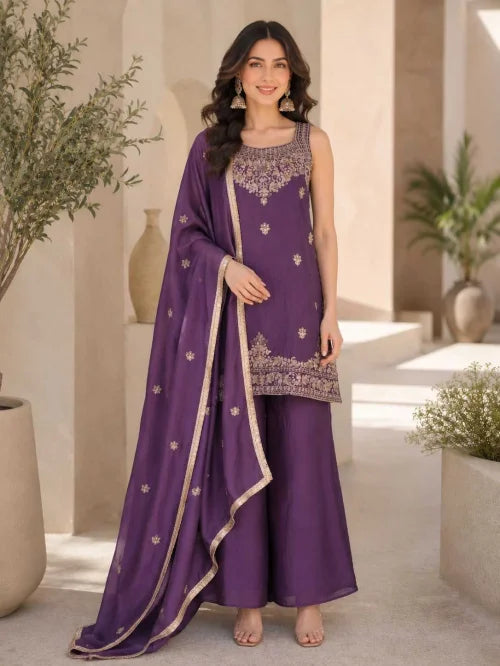 Rangoli Silk Embroidery Suit 007